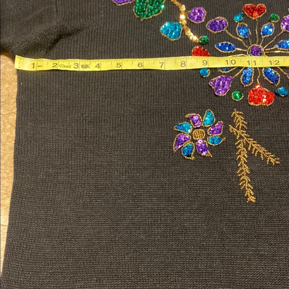 Y2K SML Sport LTD Black and Red Sweater with Vibrant Embellishments Fairy Goth - Picture 7 of 11